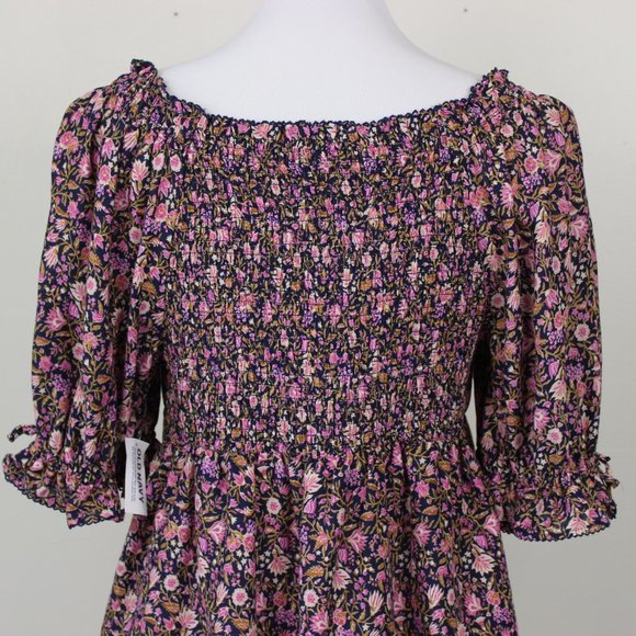 🛑SOLD🛑 NWT Old Navy Floral Puff Sleeve Round Neck Peplum Top Size Large - Picture 8 of 10